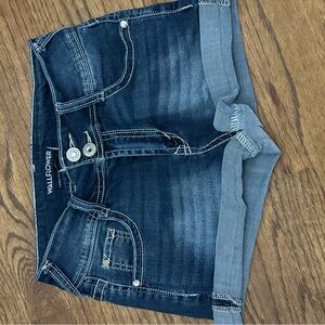 Wallflower Black/Dark Gray Denim Cutoff Shorts